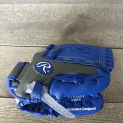 Rawlings 10" RHT Youth Baseball T-ball Savage Glove Mitt Blue/Gray S10GRY