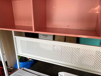 Pink and White Kids Storage Shelf Unit
