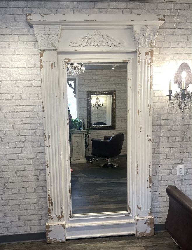 Big White Antique Mirror