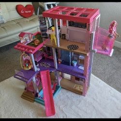 Dream Barbie Doll Playhouse With Pool And Slide 