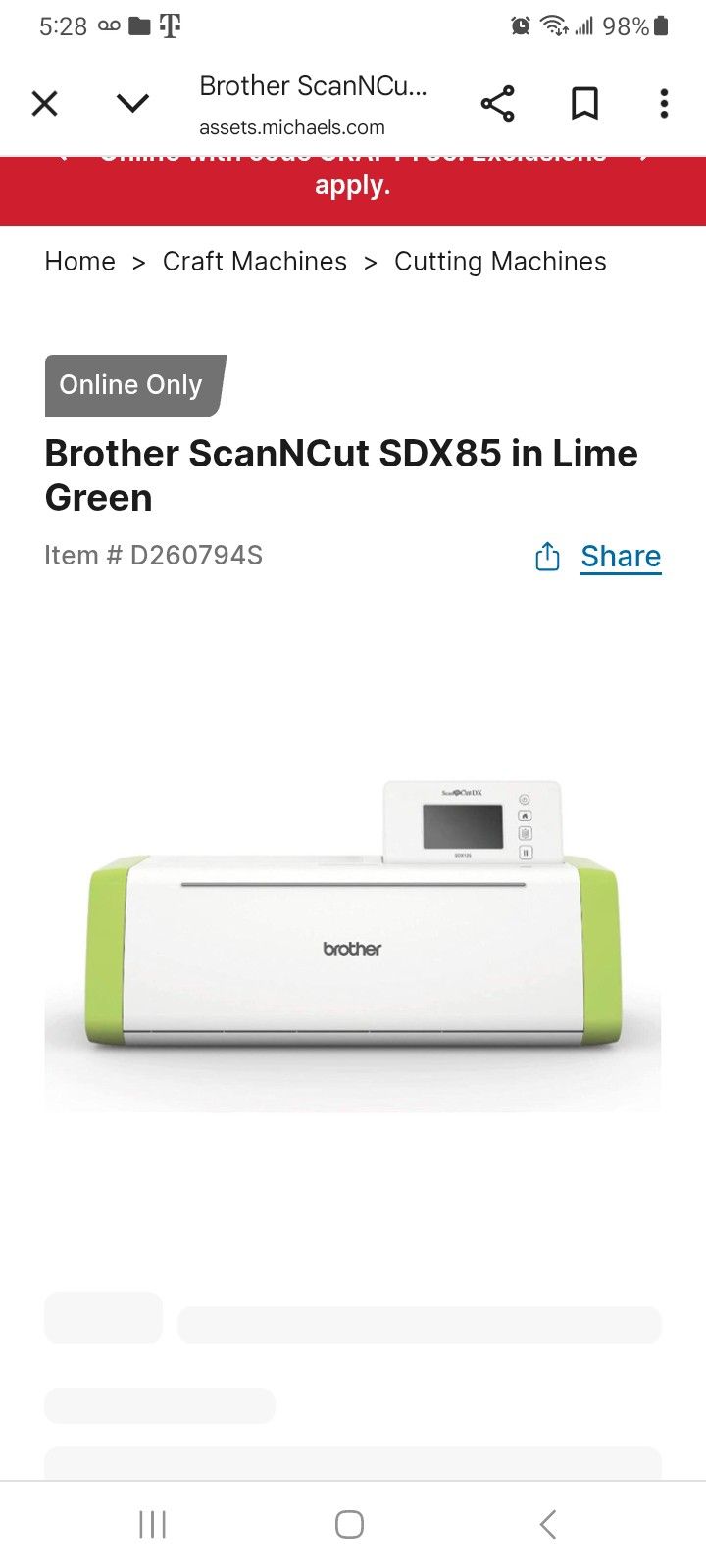 Brother Scan and Cut Sdx85