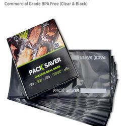 Vacuum Sealer Bags 50 Pack - 11"x24" Heavy Duty Pre-Cut Food Storage Bags for Food Saver, Meal Prep