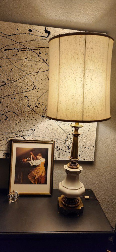 Lamp Table Lamp White Porcelain/ceramic Vintage Style 1960s Used