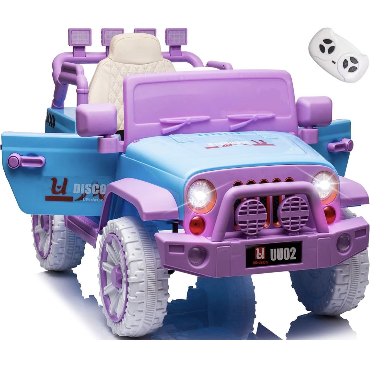 Brand New 12v Kids Ride on Truck, Battery Powered Electric Ride on Car with Parental Remote Control, Leather Seat, LED Lights, MP3