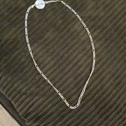 14k tri color diamond cut 22 inch figaro 2mm
