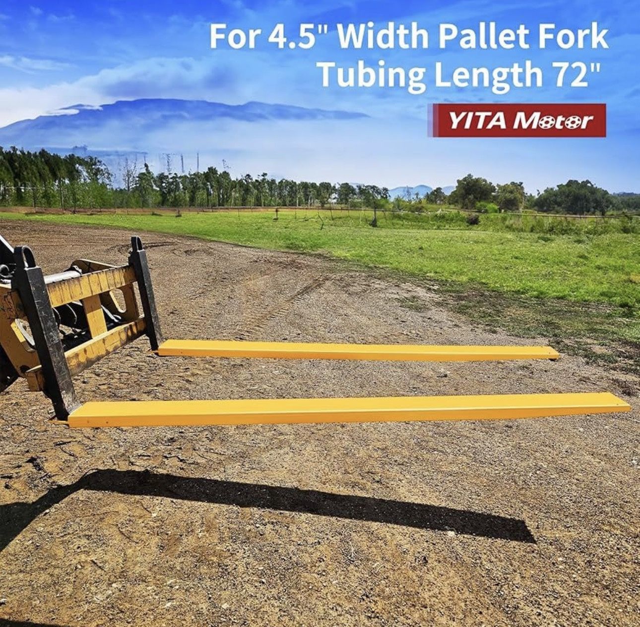 YITAMOTOR Forklift Extensions 72 Inch Length & 4.5 Inch Width, Heavy Duty Steel Fork Extender Reach, 1 Pair Pallet Fork Extension for Forklift Truck, 