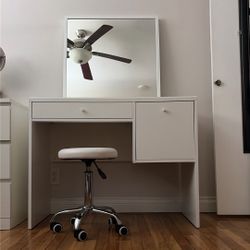 Ikea SYVDE Makeup Vanity with Mirror & Chair