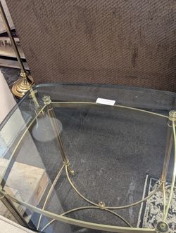 Glass and gold side table