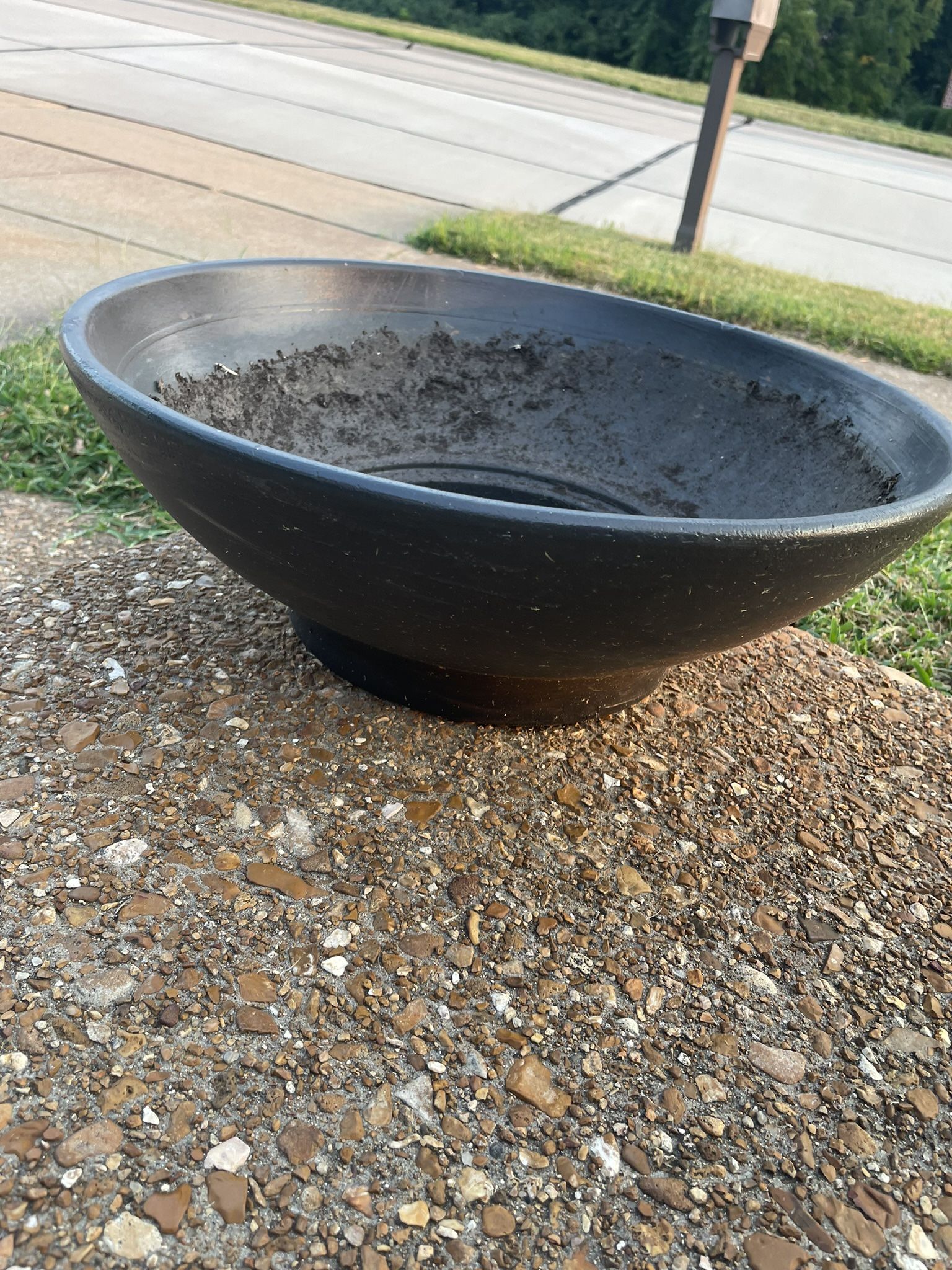 Black Clay Flower Pot 
