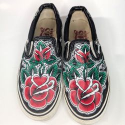 VANS OLIVER PECK Limited Edition Tattoo Rose US Men’s Size 5.5 Woman's size 7
