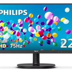 PHILIPSw 22" Thin Frame Monitor Full HD 1920 x 1080 75Hz Eye Care HDMI VGA VESA