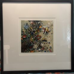 Helmut Barnett Signed Painting Abstract Art Geometric “Aftermath” & “Gardenscape 2” Oil on paper