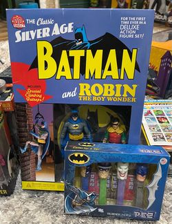 Batman Silver Age Batman & Robin Deluxe Set + PEZ Collector Set — 2-Piece Lot