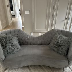 Velvet Grey Sofa 