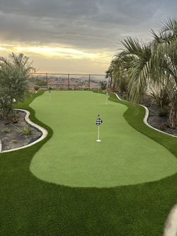 Artificial Grass Putting Green And Lawn Yard Design