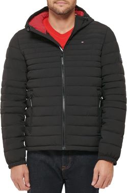 Tommy Hilfiger Men's Stretch Poly Hooded Packable Jacket