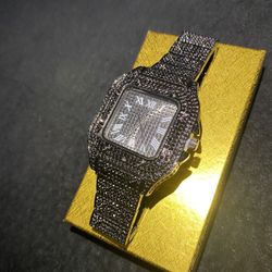 Black ice lab diamond stones executive unisex resizable