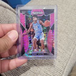 Coby White Rookie Draft Pick Pink Pulsar Prizm Basketball