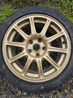 OEM Subaru STI Gold BBS Wheels 5x114.3