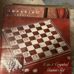 2 In 1 Glass Chess And Checkers Game Set