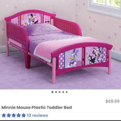 Minnie Mouse Plastic Toddler Bed Frame/ Bed/ Sleep/ Kids/ Toddler/ Bedroom/ Furniture/ Bed Frame/ Toys/ New