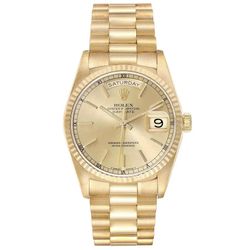 Rolex 36mm Day-Date Presidential 18K Yellow Gold Watch Gold Dial. (WR-2037)