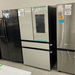 White Bespoke Samsung Refrigerator