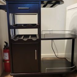 Wood Bar Cart