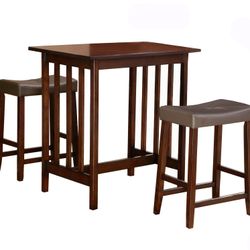 Homelegance Scottsdale -MTL 3-Piece Counter Table and Stools, Cherry