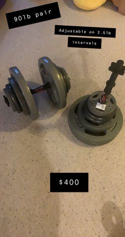 180lb Adjustable Dumbbell Pair (90 Pounds Each) Cap Standard Grip Plates Set