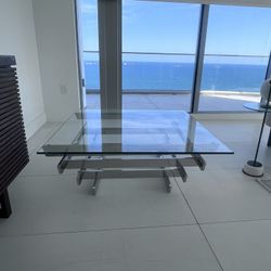 Glass/ Polished Chrome Coffee Table 