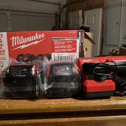 Milwaukee 2 Batteries And Charger