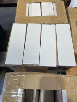 2 1/2 x 8 Chloe white glossy subway tile