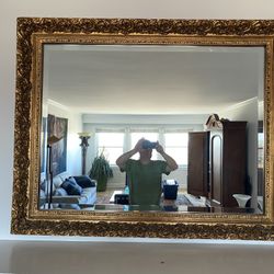 Mirror Large Antique Gilded Gold 