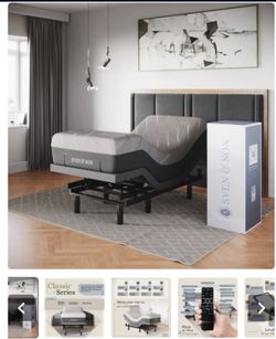 Sven & Son Bliss Adjustable Bed Base-Frame + 14 inch Hybrid Spring Matt (Medium Soft), Head and Foot Lift, Lumbar, Pillow-Tilt, Massage, Under-Bed Lig