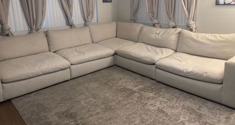 Large Cream Modular Sectional Sofa