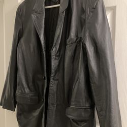 Jones New York City Men’s Black Genuine Leather Blazer – Size 42L