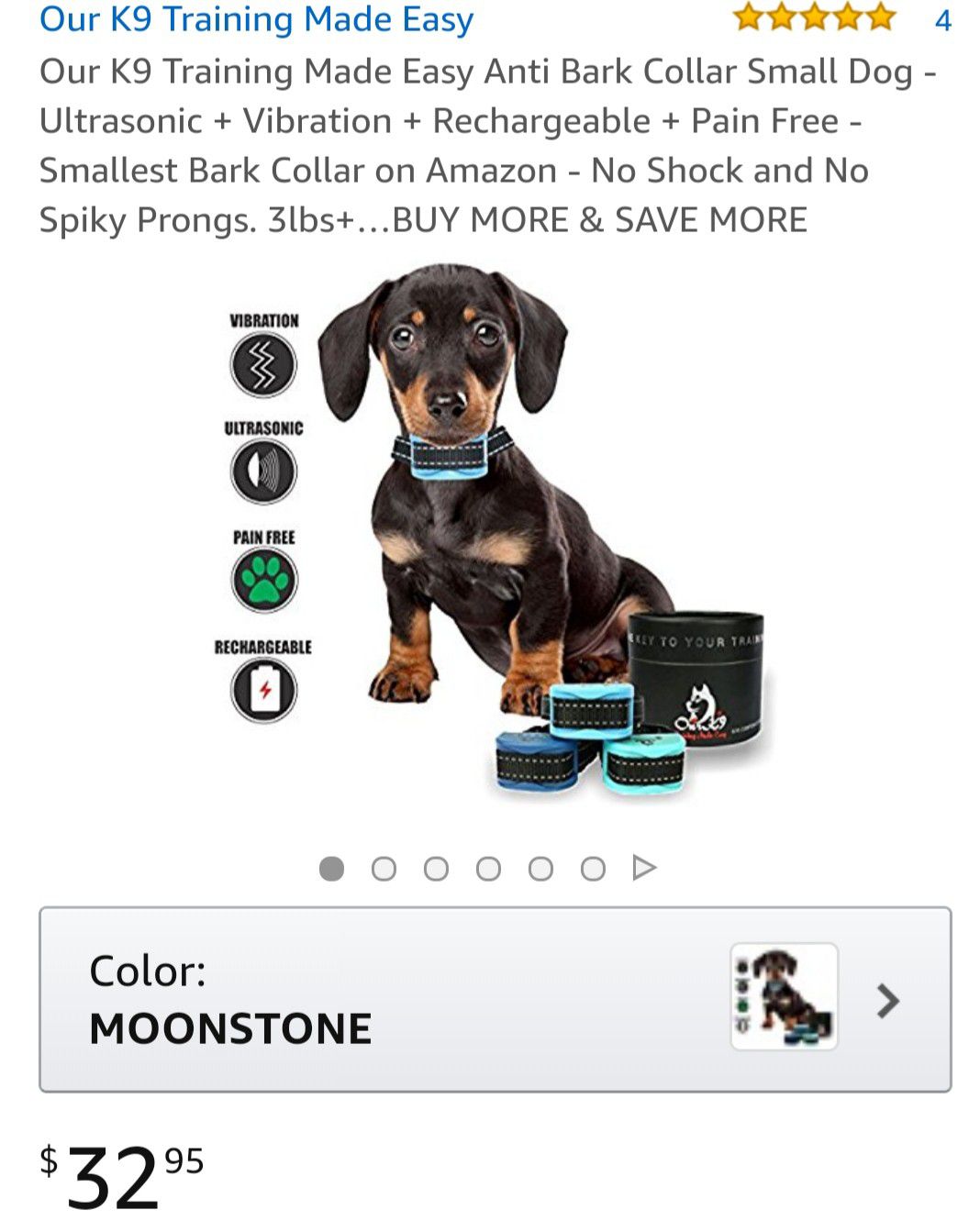 Anti bark collar for small pets