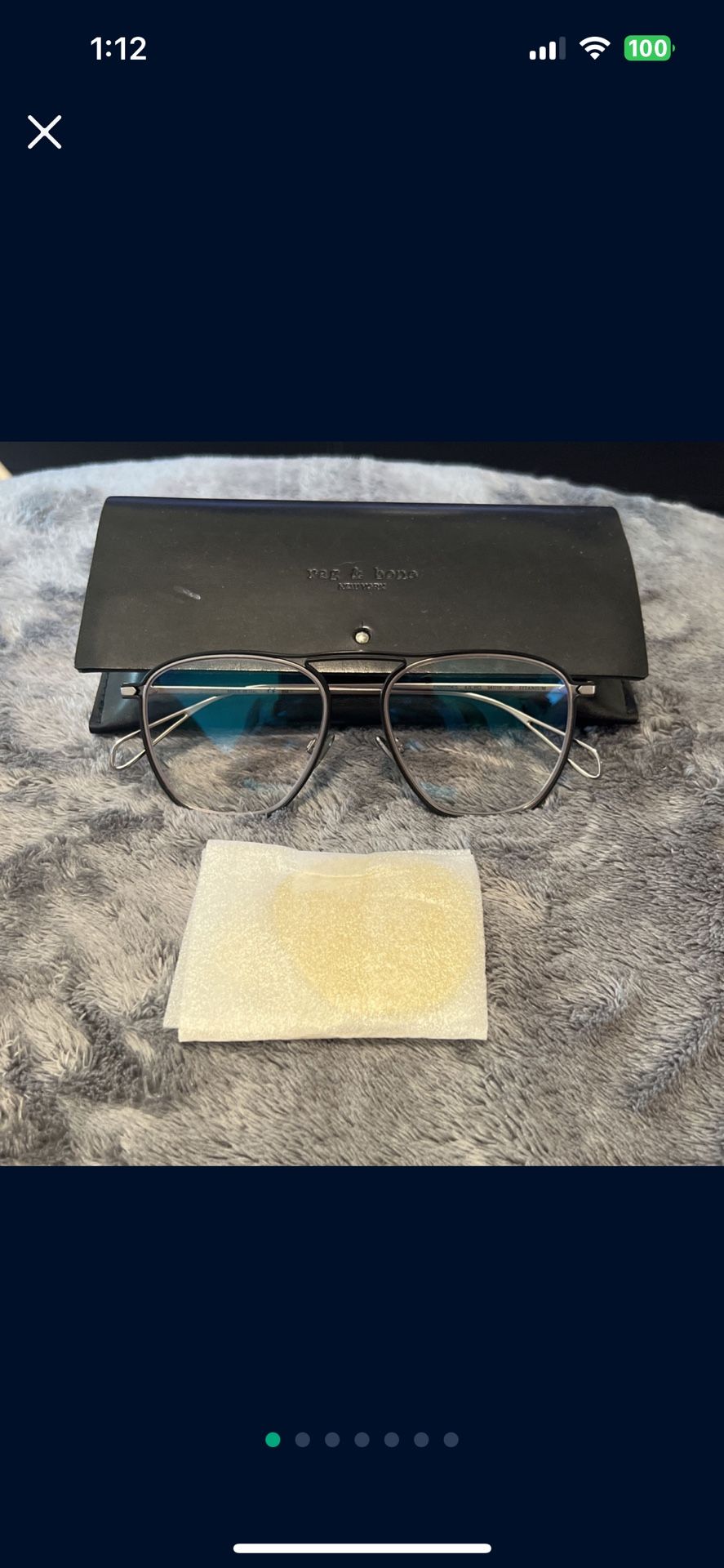 Rag & Bone TIDesigner Titanium frame Sunglasses with Blue Light Blocking Lenses