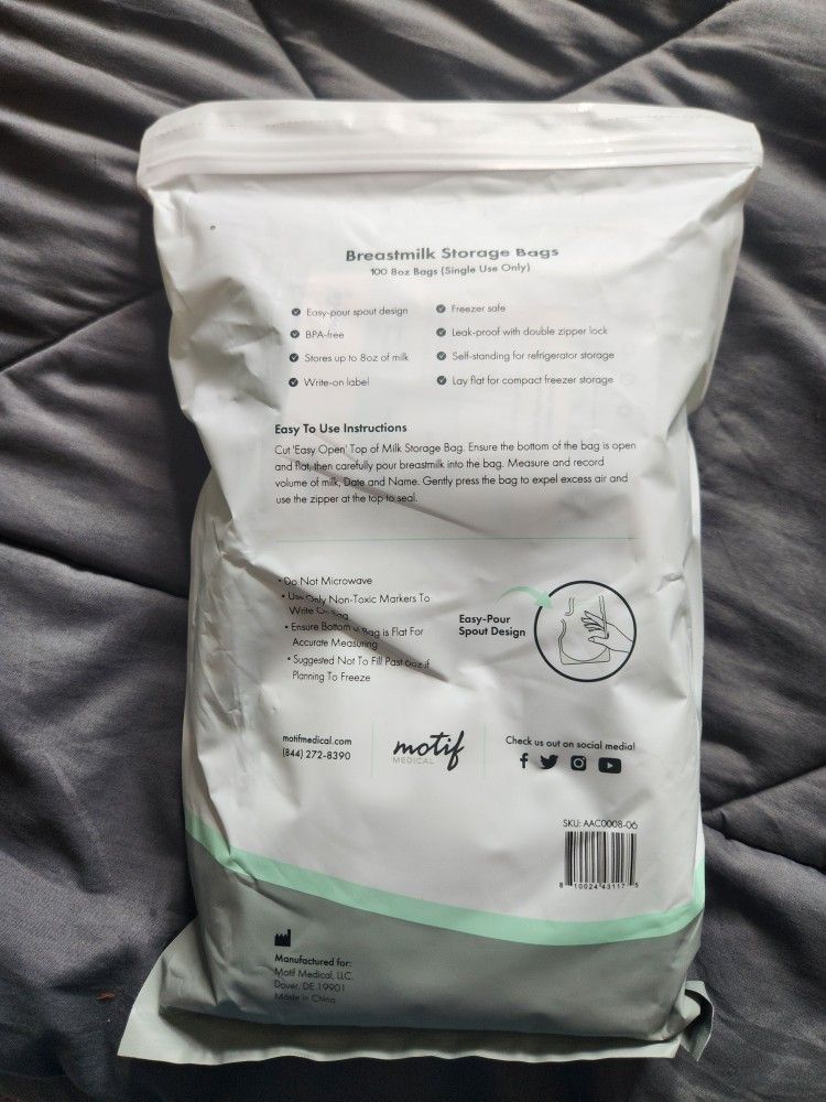 Breastmilk Storage Bag 100 Ct