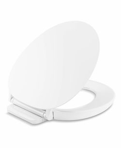 KOHLER 57778-WCF-0 Cymbal ReadyLatch Quiet-Close Soft Close Toilet Seat Round, Flexible CoreFlex Material, Wider Toilet Seat Surface, Home Essentials,
