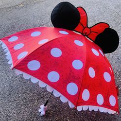 Disney Parks Minnie Mouse Ears and Bow Umbrella Like New No Rips Etc Gently Used