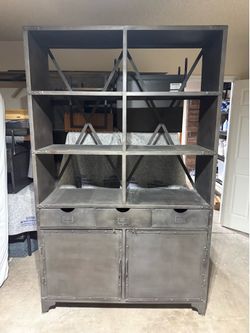 Industrial Metal Storage Cabinet / Hutch with Drawers & Shelving