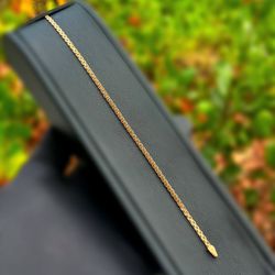 Jewelry 14k solid Rose Gold Bismark link bracelet 7.75”  2.20mm