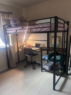 Black loft bed