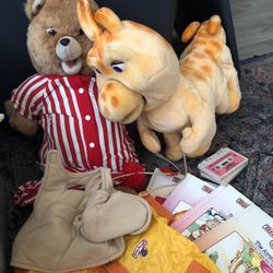 Teddy Ruxpin & Grubby Bundle Tapes Clothing vintage 80s Toys 