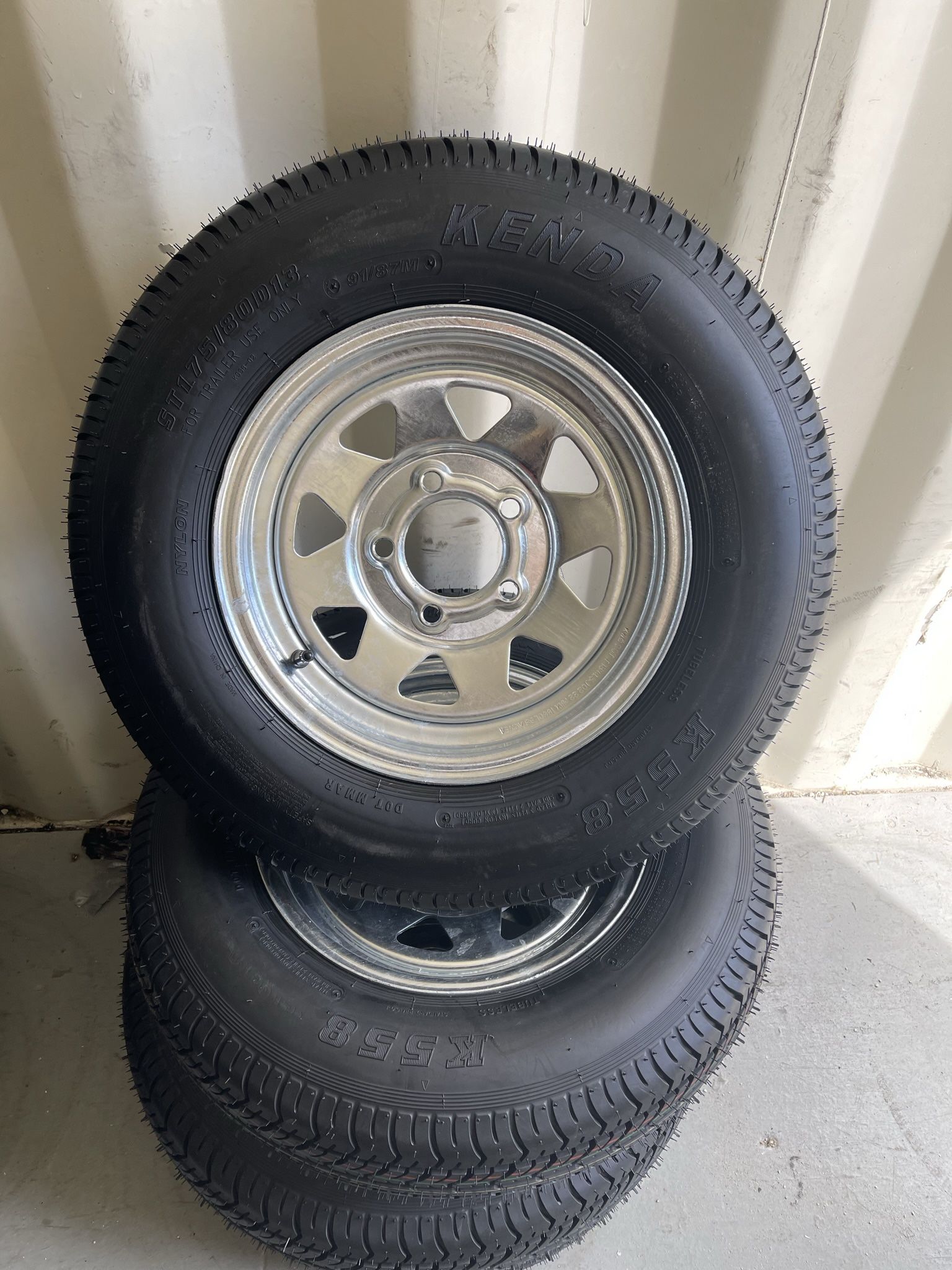 New 175-80-13inch Trailer Tire With Galvanize Rim $110/Each