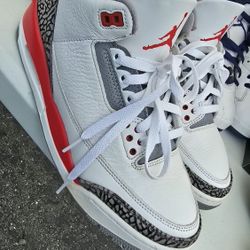 Jordan og 3 red & White 