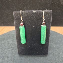Genuine Jade Dangle Earrings 