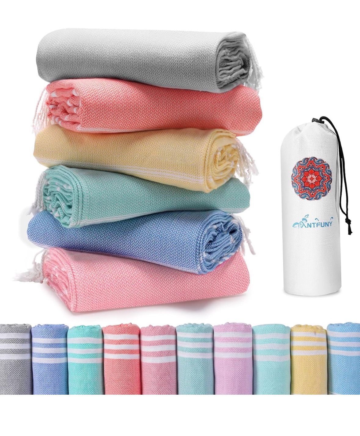 6packs Turkish beach towels